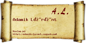 Adamik Lóránt névjegykártya