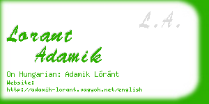 lorant adamik business card