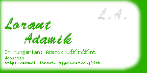 lorant adamik business card